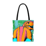 T-Rex Butt Tie Dye Tote Bag