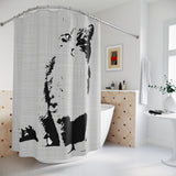 B/W Cool Cat Shower Curtain