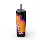 Meowy Star Skinny Tumbler with Straw