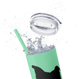 Pop Your Pet! Custom Skinny Tumbler with Straw