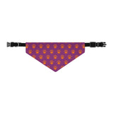 Mauve and Orange Paws Collar Bandana