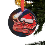 Meteor Extinction Dino Ornament with Ribbon