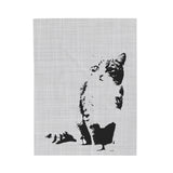 B&W Cool Cat Velveteen Blanket