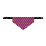 Mauve and Orange Paws Collar Bandana