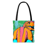 T-Rex Butt Tie Dye Tote Bag