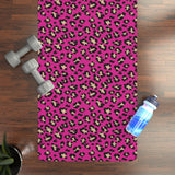 Hot Pink Leopard Rubber Yoga Mat