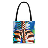 Tie Dye Zebra Butt Tote Bag