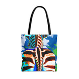 Tie Dye Zebra Butt Tote Bag