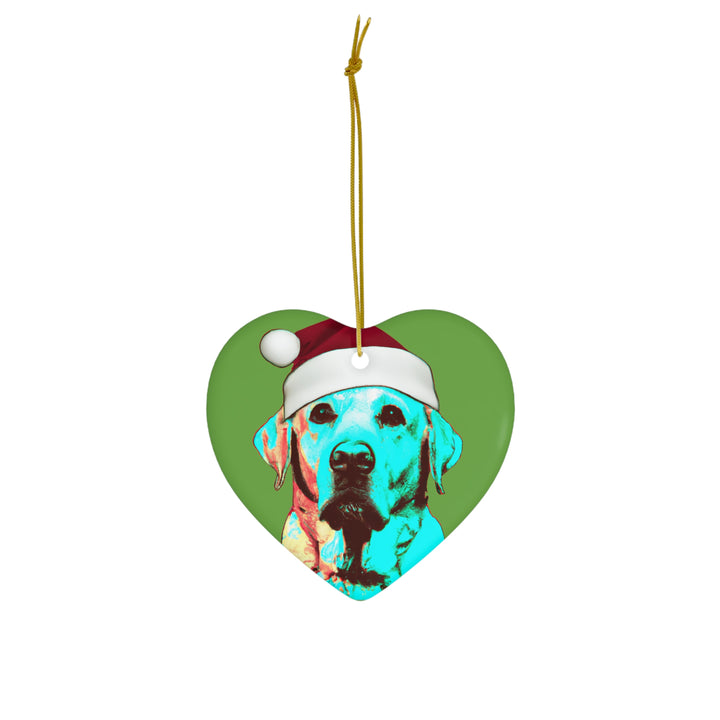 Golden Retriever Ceramic Heart Ornament