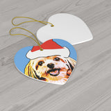 Shih Tzu Ceramic Heart Ornament