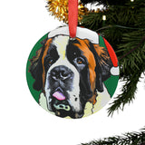 Saint Bernard Ornament with Your Pet's Name!