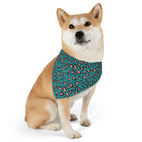 Teal Leopard Print Collar Bandana