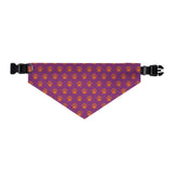 Mauve and Orange Paws Collar Bandana