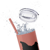 Pop Your Pet! Custom Skinny Tumbler with Straw