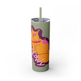 Meowy Star Skinny Tumbler with Straw