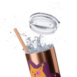 Meowy Star Skinny Tumbler with Straw