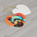 Yorkshire Terrier Ceramic Heart Ornament