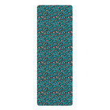 Hot Teal Leopard Rubber Yoga Mat