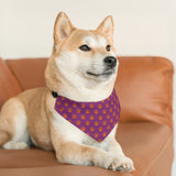 Mauve and Orange Paws Collar Bandana