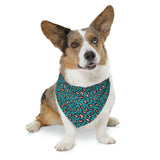 Teal Leopard Print Collar Bandana