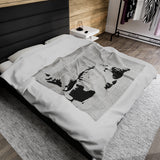 B&W Cool Cat Velveteen Blanket