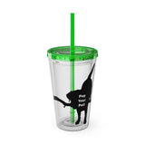 Pop Your Pet! Custom Cold Drink Tumbler with Straw, 16oz