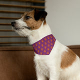 Mauve and Orange Paws Collar Bandana