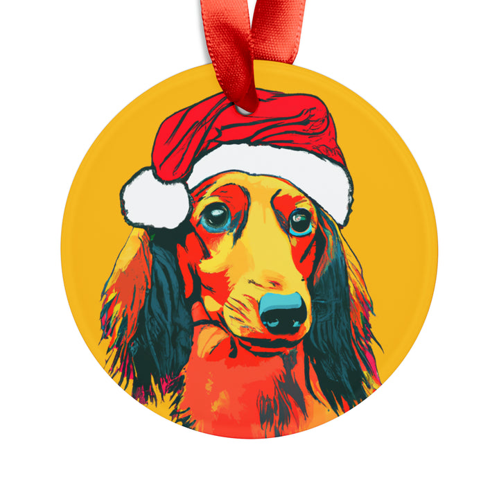 Dachshund (Long Hair) Ornament with Your Pet's Name!