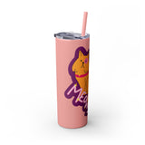 Meowy Star Skinny Tumbler with Straw