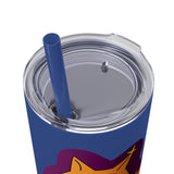 Meowy Star Skinny Tumbler with Straw