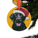 Chocolate Black Labrador Ornament with Your Pet's Name!