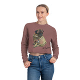 Je t'adore Pug Women's Cropped Sweatshirt