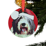 Sheep Dog Ornament with Your Pet's Name!