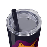 Meowy Star Skinny Tumbler with Straw