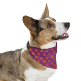 Mauve and Orange Paws Collar Bandana