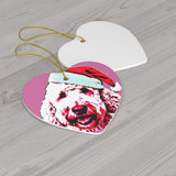 Golden Doodle Ceramic Heart Ornament