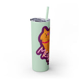 Meowy Star Skinny Tumbler with Straw