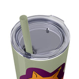 Meowy Star Skinny Tumbler with Straw