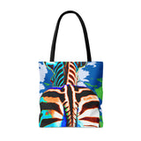 Tie Dye Zebra Butt Tote Bag