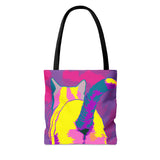 Tie Dye Cat Butt Tote Bag