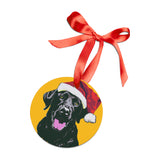 Chocolate Black Labrador Ornament with Your Pet's Name!