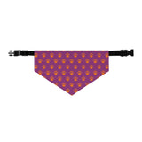 Mauve and Orange Paws Collar Bandana