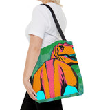 T-Rex Butt Tie Dye Tote Bag