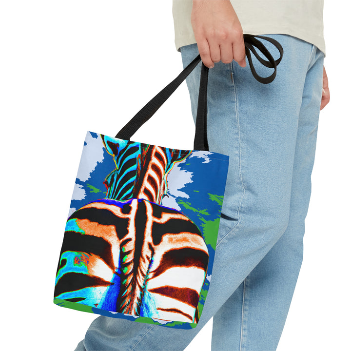 Tie Dye Zebra Butt Tote Bag