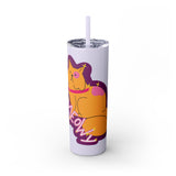 Meowy Star Skinny Tumbler with Straw