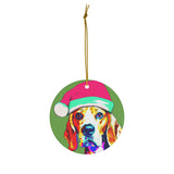 Beagle Ceramic Heart Ornament